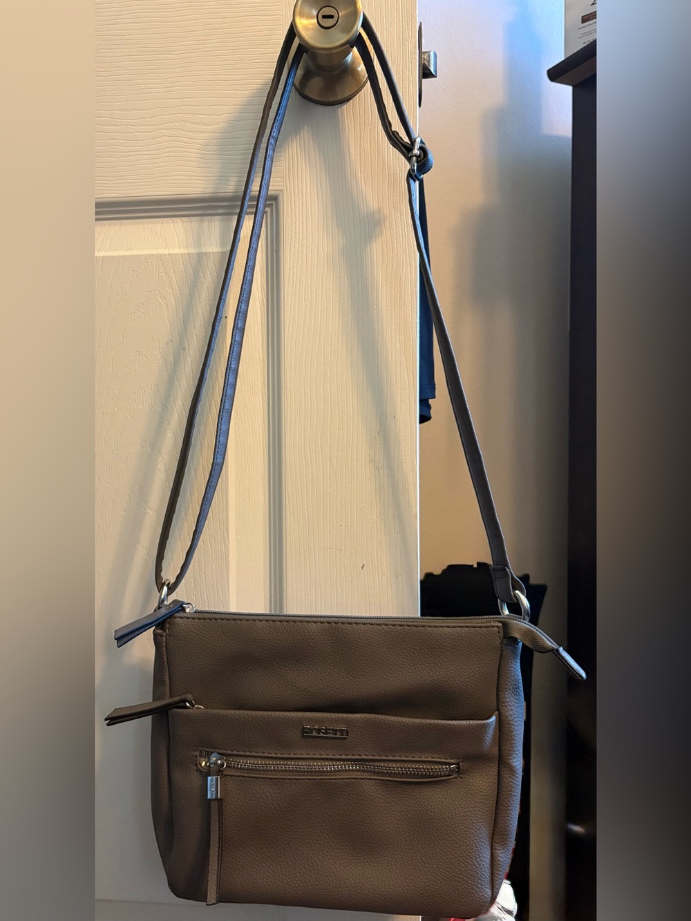 Rosetti Taupe Pebbled Crossbody Bag